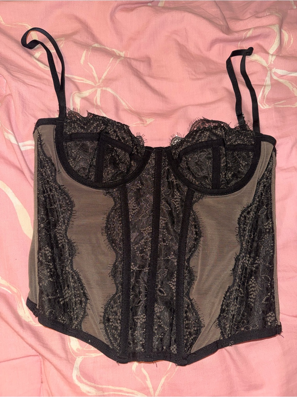 Urban Outfitters Black Lace Bustier Corset